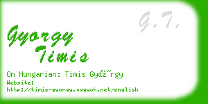 gyorgy timis business card